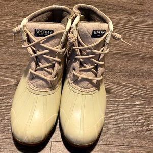 White Sperry Duck Boots
